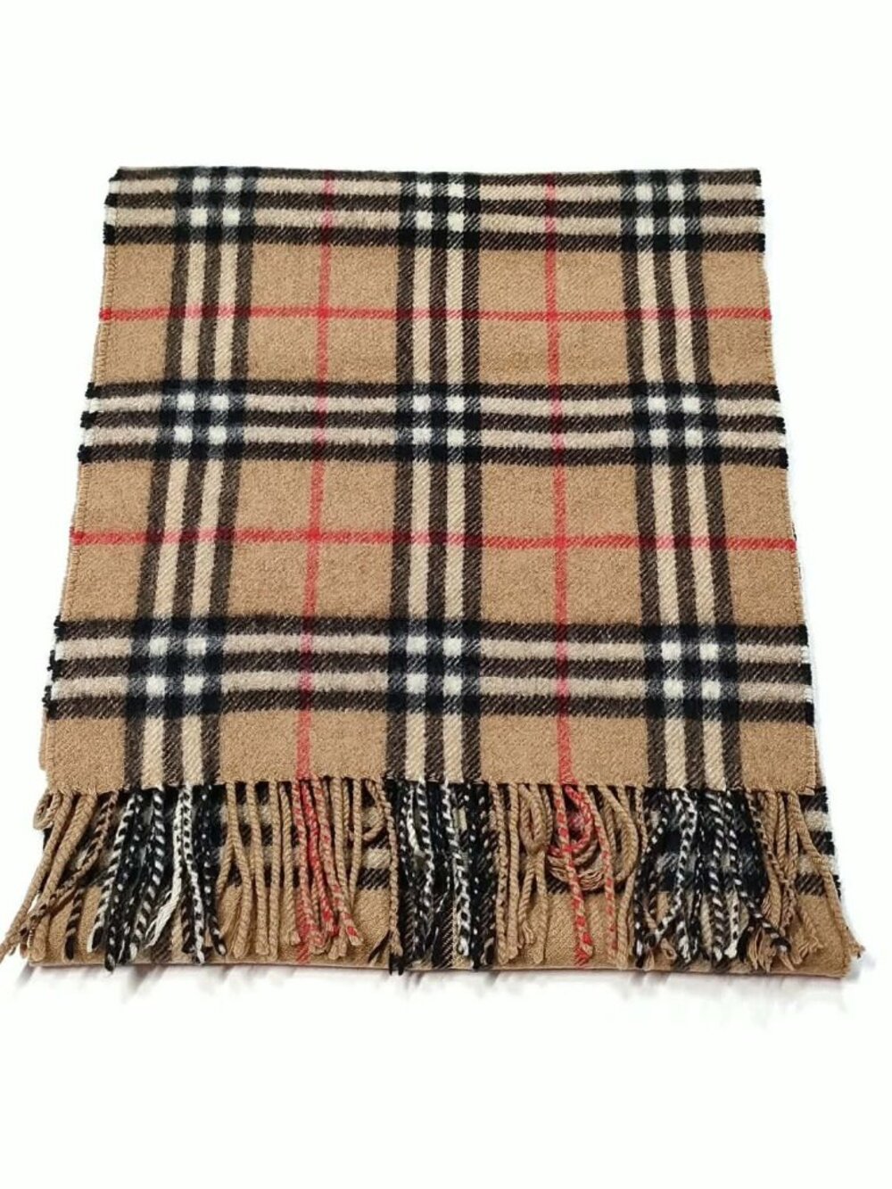 Authentic Burberry Classic Check Cashmere Scarf Beige - Picture 6 of 10